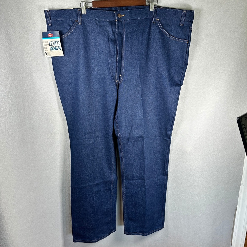 NWT Levis Action Jeans Men W52 L30 Straight Dark Blue Stretch Denim Vintage